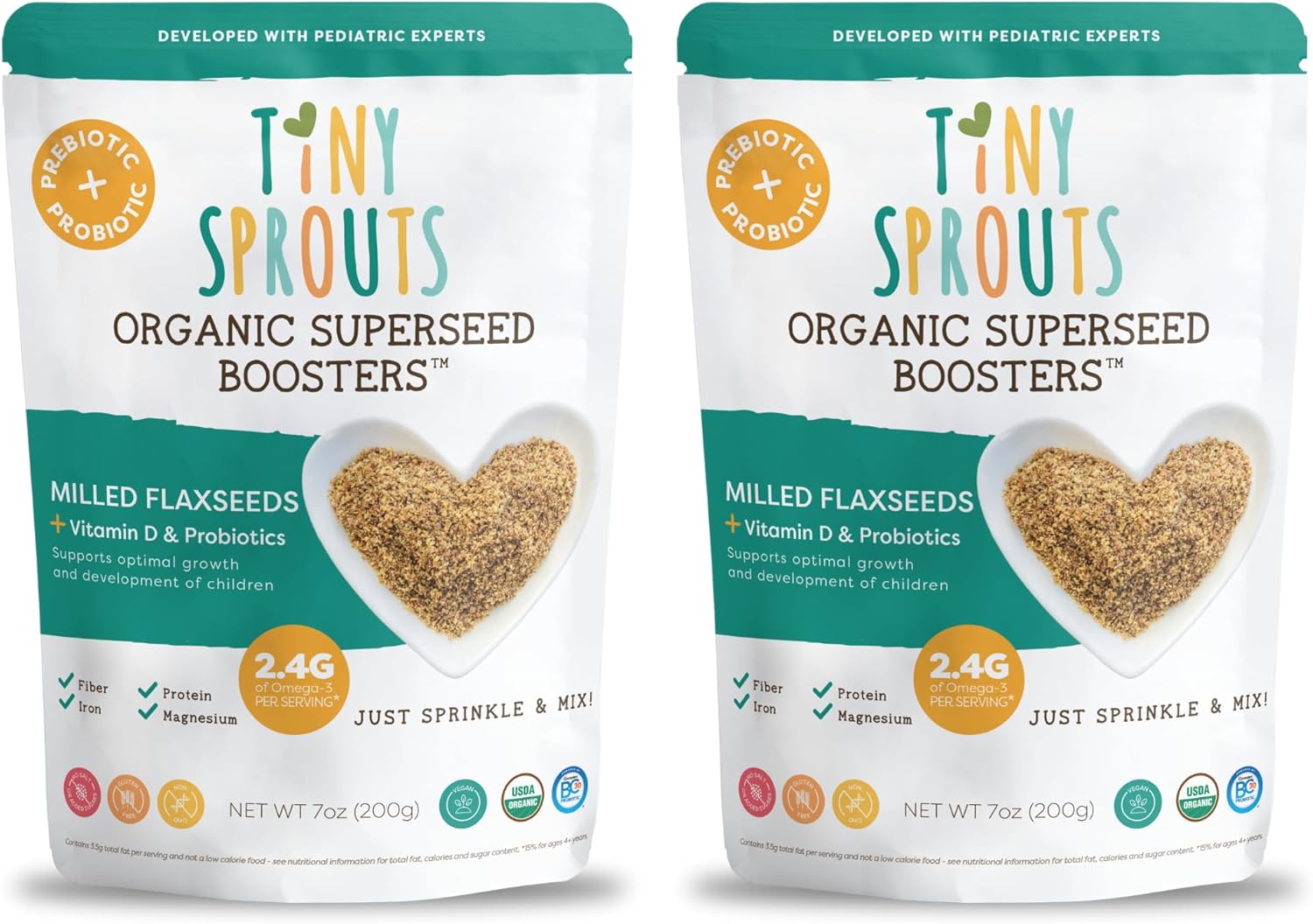 Tiny Sprouts Organic Milled Flax Seed + Full Serving