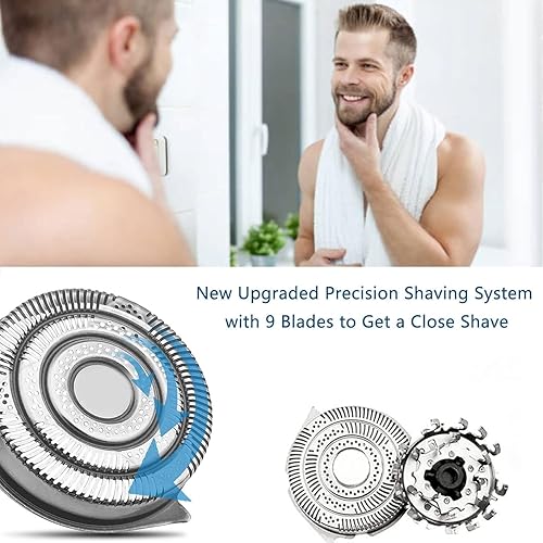 Miniatura 4 de HQ9 - Cuchillas de repuesto compatibles con Philips Razor Electric Shaver Speed XL Series 8150XL 8160XL 8170XL HQ9070 HQ9080 8240XL 8140XL