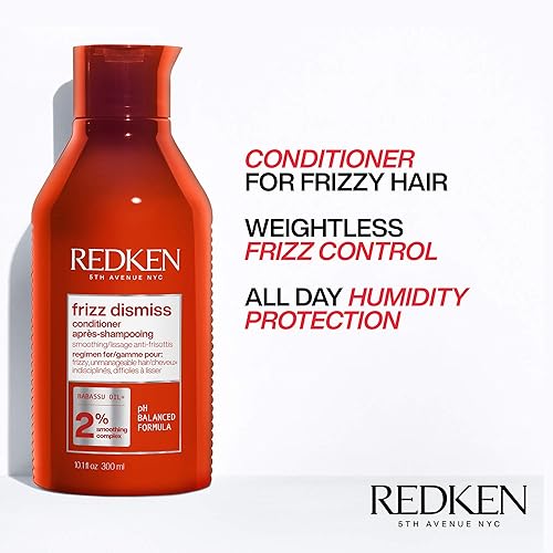 Miniatura 3 de Redken Frizz Dismiss Champú, acondicionador y tratamiento Rebel Tame Set para cabello encrespado - Suaviza el cabello y maneja el encrespamiento