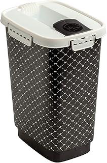 Rotho Flo Tierfutterbehälter 4.1l mit Deckel, lebensmittelechter Kunststoff (PP) BPA-frei, schwarz, 4.1l (19.5 x 13.6 x 2...