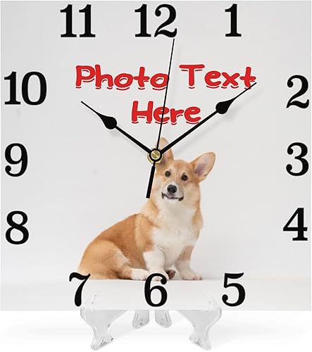 Miniatura 3 de Reloj personalizado cuadrado de pared con fotos personalizables, de 8 pulgadas, decoración silenciosa sin tictac para sala de estar, cocina, baño,