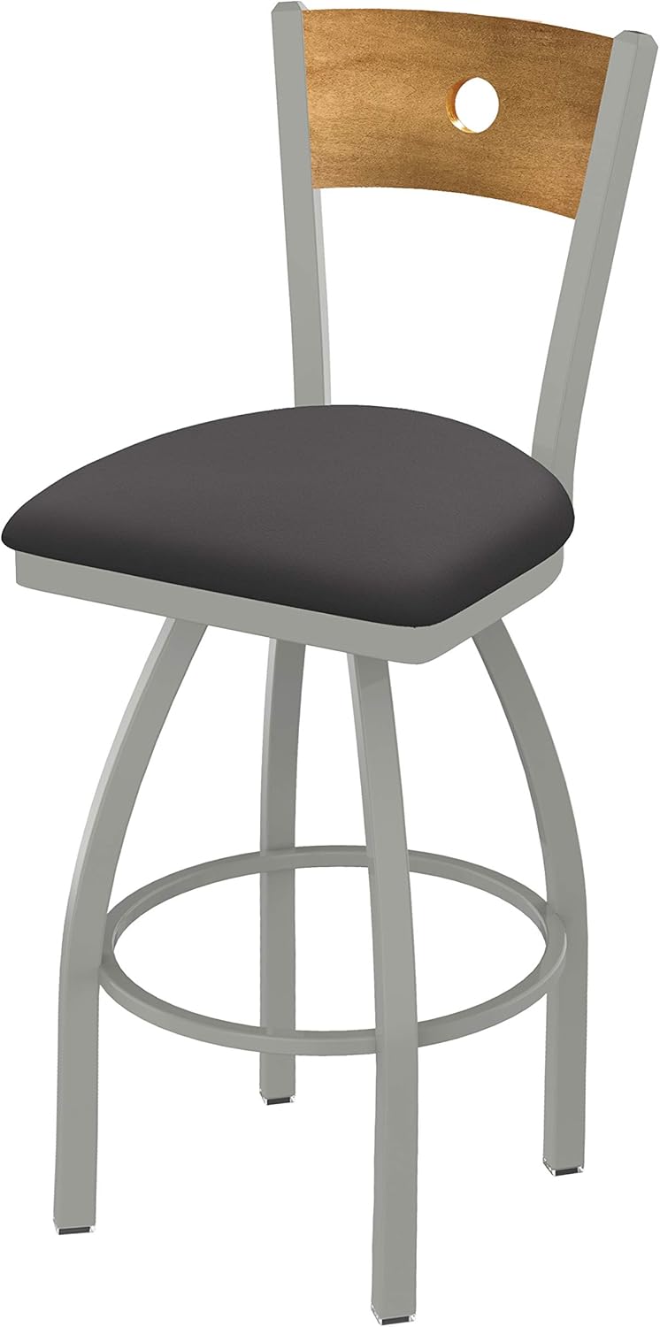 HBS 830 Voltaire 25" Swivel Counter Stool with Anodized Nickel Finish, Medium Back and Canter Storm Seat