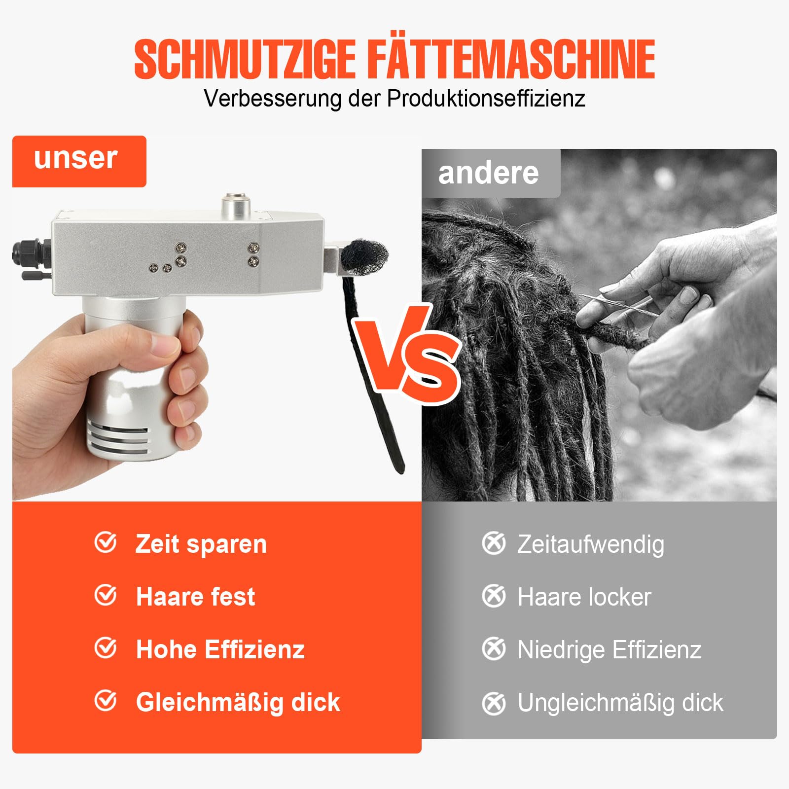 Elektrische Dreadlock Häkel-Flechtmaschine AC 110-240V Tragbar Automatisch 6/8/10mm Flechtloch-Durchmesser