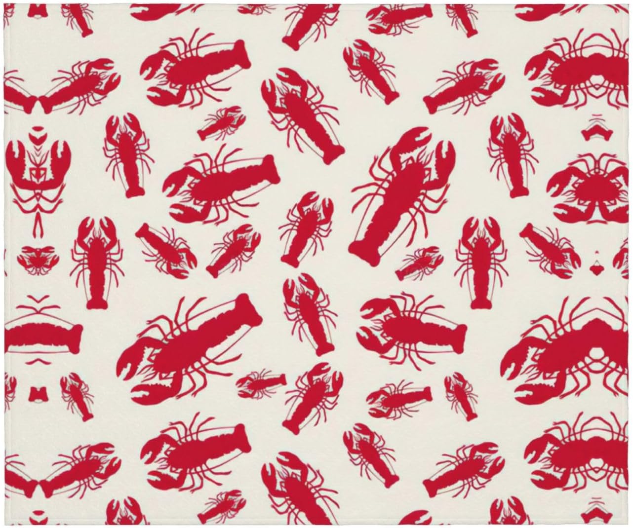 Red Lobster Print Cozy Soft Blankets Warm 50x60 in Lightweight Blanket for Camping Travel