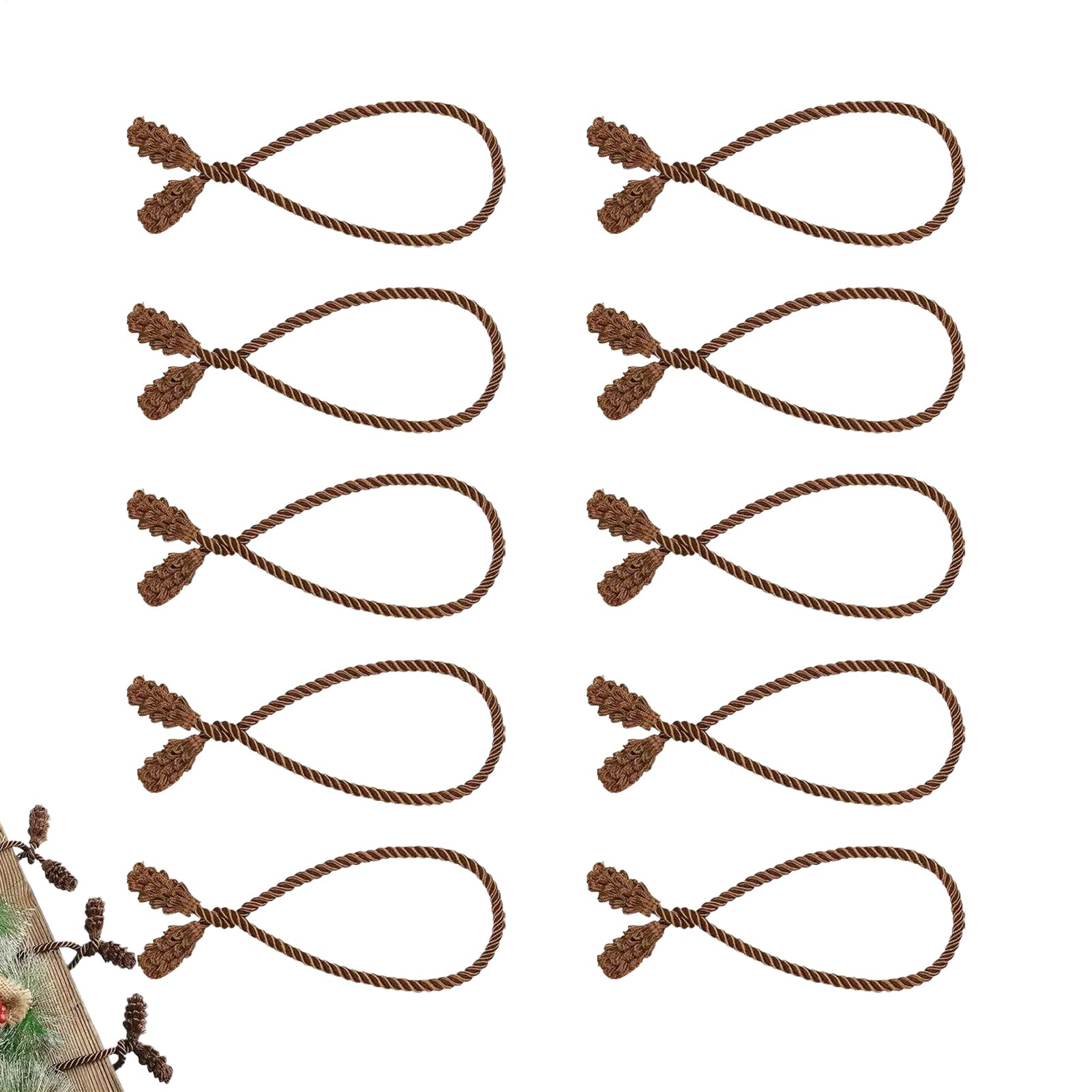 Attaches pour guirlande de Noël lot de 10 fixations torsadées pour rampe d'escalier