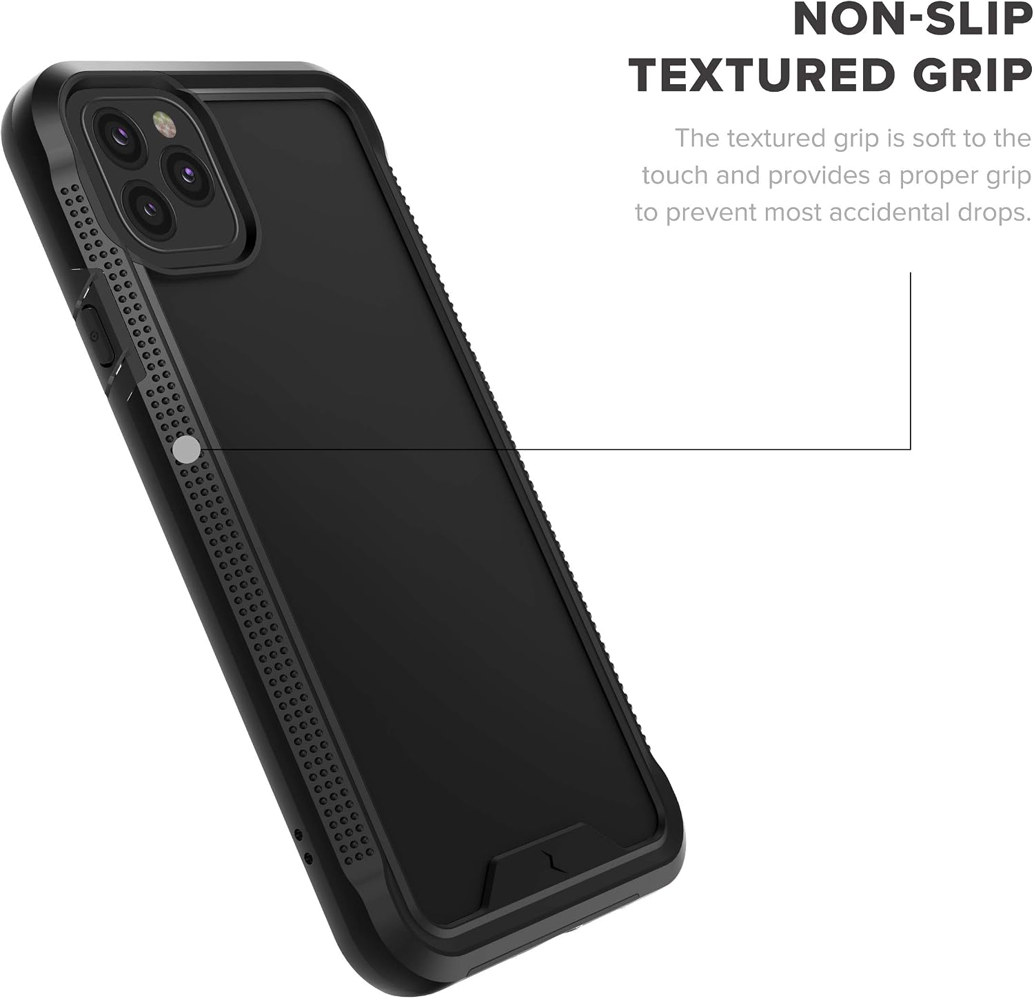 Zizo ION Series for iPhone 11 Pro Max Case - Military Grade Drop Tested with Tempered Glass Screen Protector - Matte Black