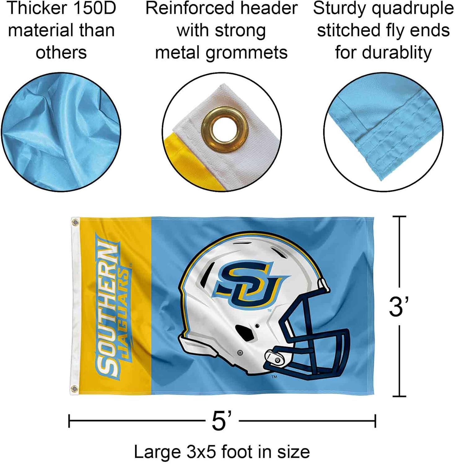 Southern Jaguars Football Helmet Flag