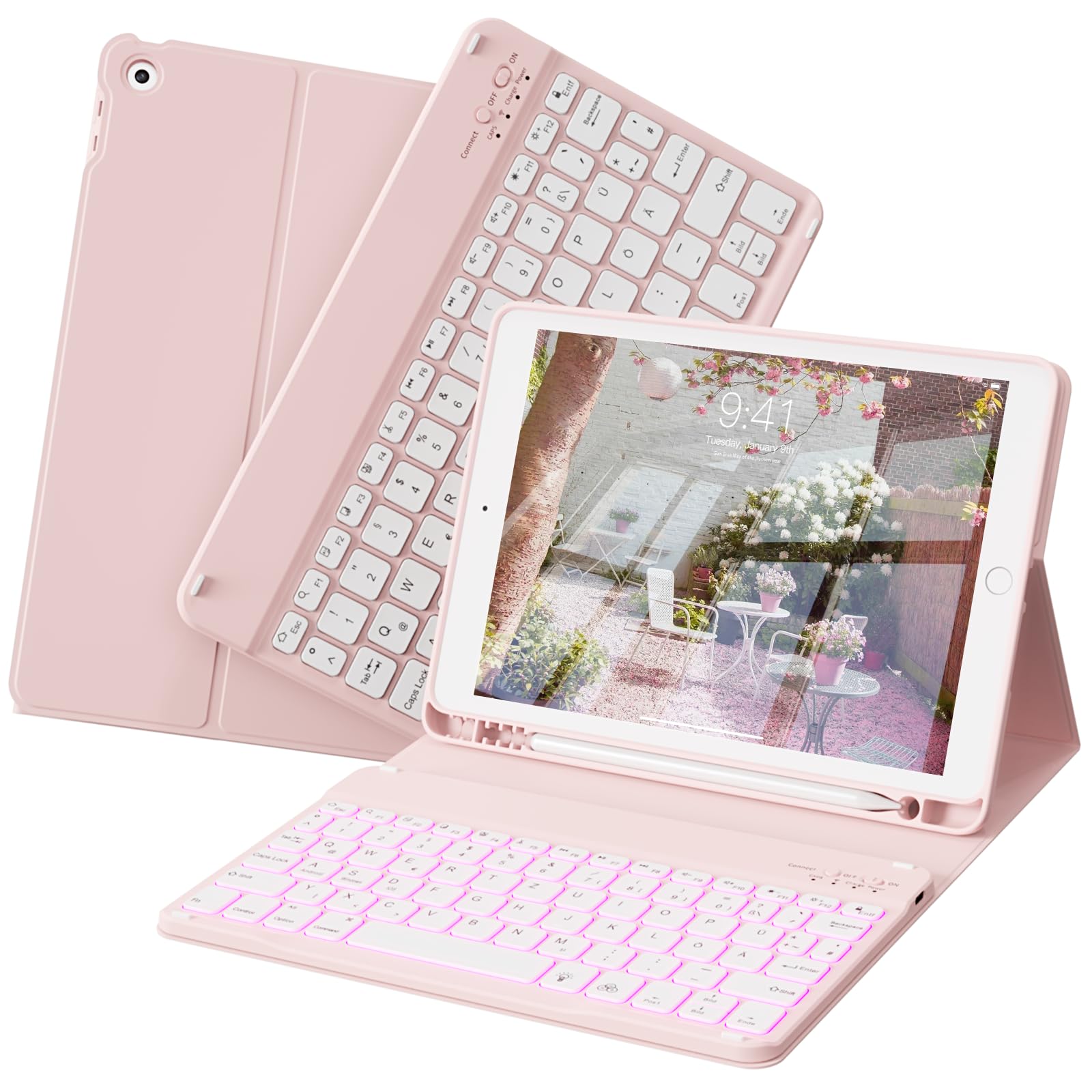 zoyu Tastatur Hülle für iPad 10.2 Zoll (9/8/ 7 Generation - 2021/2020/2019)