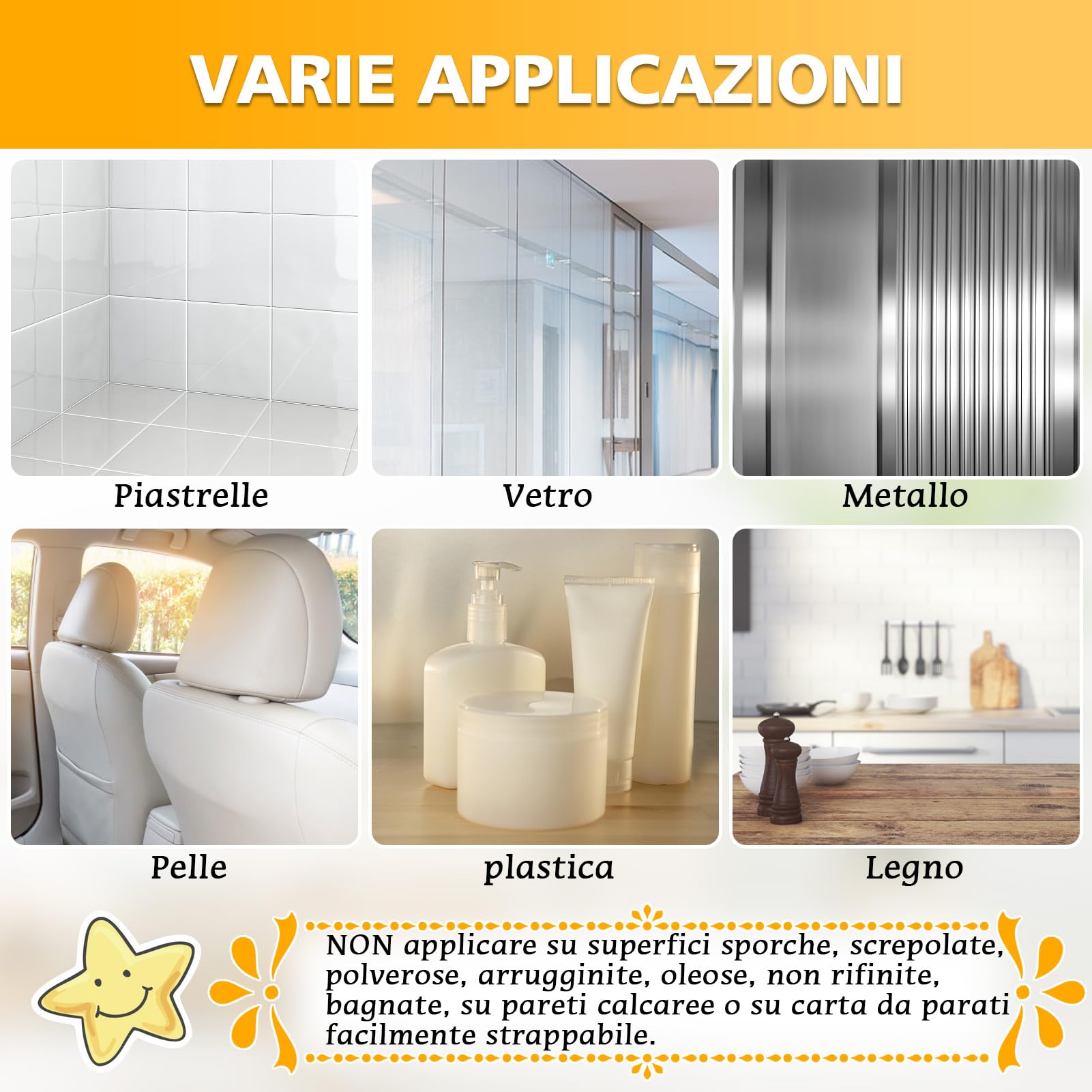 Nastro Biadesivo Extra Forte, Multifunzione Adesivo non Lascia Tracce Riutilizzabile e Lavabile, Per Foto Tappeti e Oggetti (3 metri x 3cm x 2mm)
