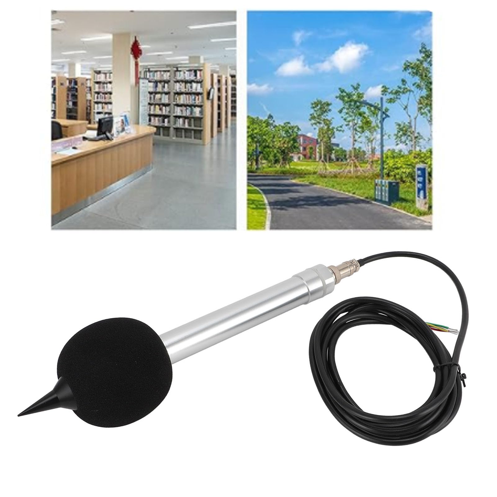 Ejoyous Sensore di Rumore RS232 Fonometro, Trasduttore di Rumore in Lega di Alluminio da 30 a 130 DB da 20 Hz a 12,5 KHz DC da 9 a 30 V per Monitoraggio Ambientale Industriale Interno Ed Esterno