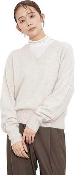 Amazon | [ナノ・ユニバース] ウォッシャブルフォックス Vネックニット 