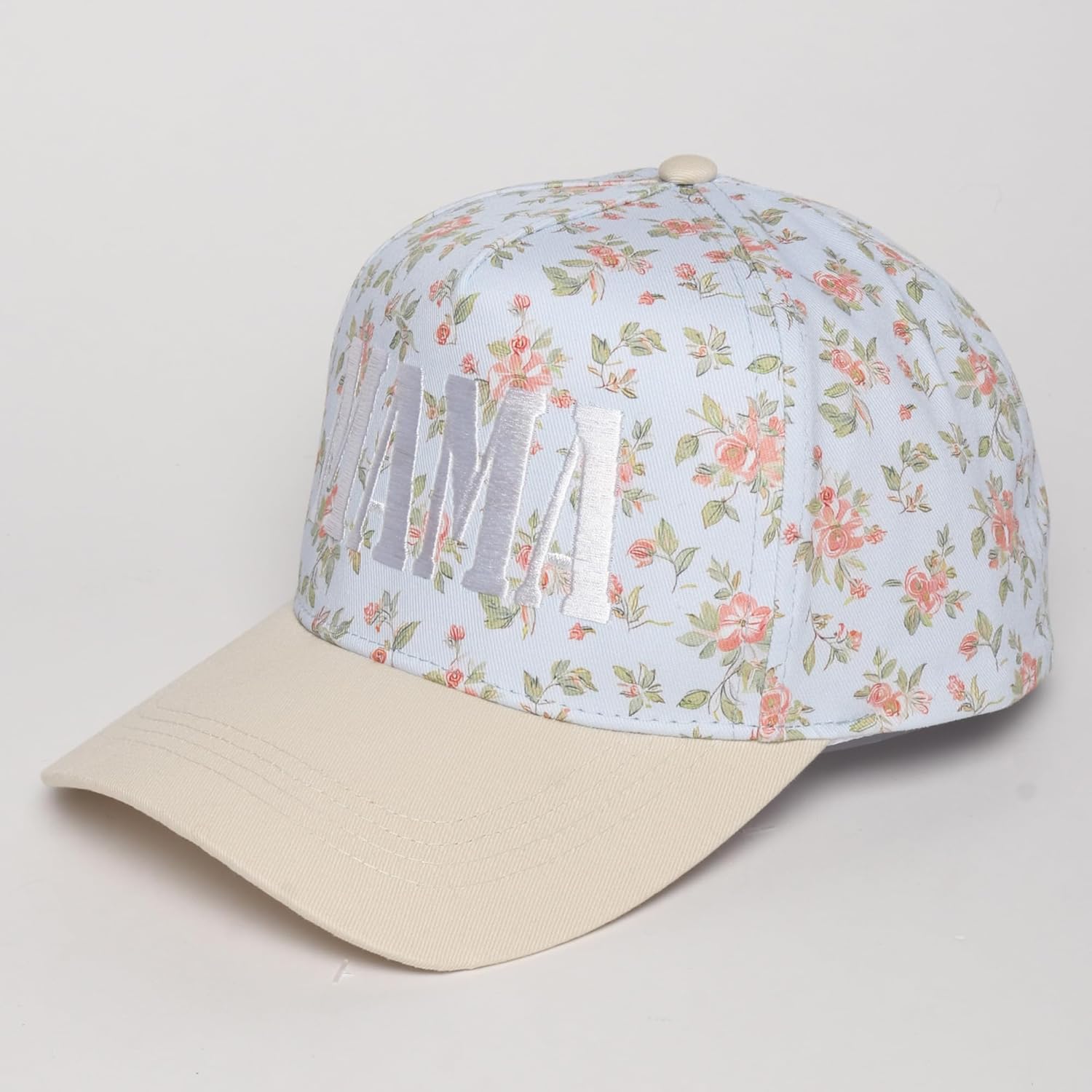 MIRMARU Mama & Dog Mom Theme Embroidered 5 Panel Cotton Trucker Snapback Cap Hat for Women
