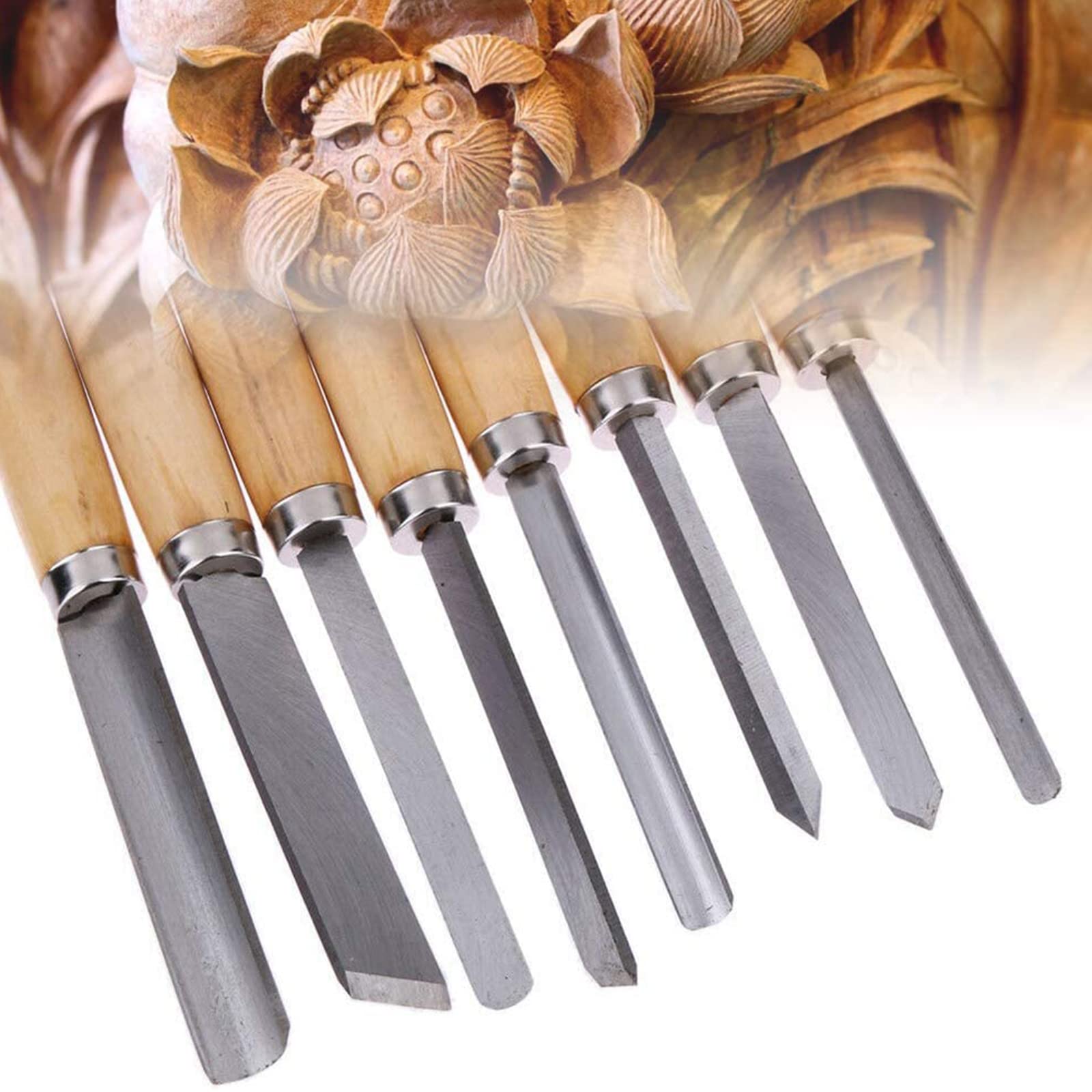 Set Di 8 Scalpelli Per Tornitura Del Legno In Acciaio Inox – Antiruggine, Durevoli, Per Intaglio E Scanalatura, Per Tornio Da Legno