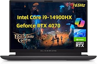 NewDell Alien.Ware M18 R2 Gaming Laptop (18 inch QHD+165Hz 3ms, Intel i9-14900HX 64GB RAM 2TB SSD, Geforce RTX 4070 8GB Graphics) Backlit KYB Thunderbolt 4 Wifi7 Win 11 Home-Dark Metallic Moon