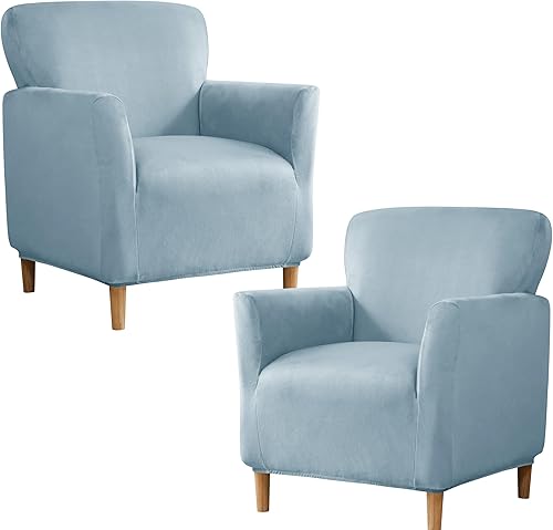 Vista 70 de XMNTG Funda elástica de terciopelo verde oscuro para sillón individual, funda de sofá moderna de mediados de siglo con brazos, protector de muebles