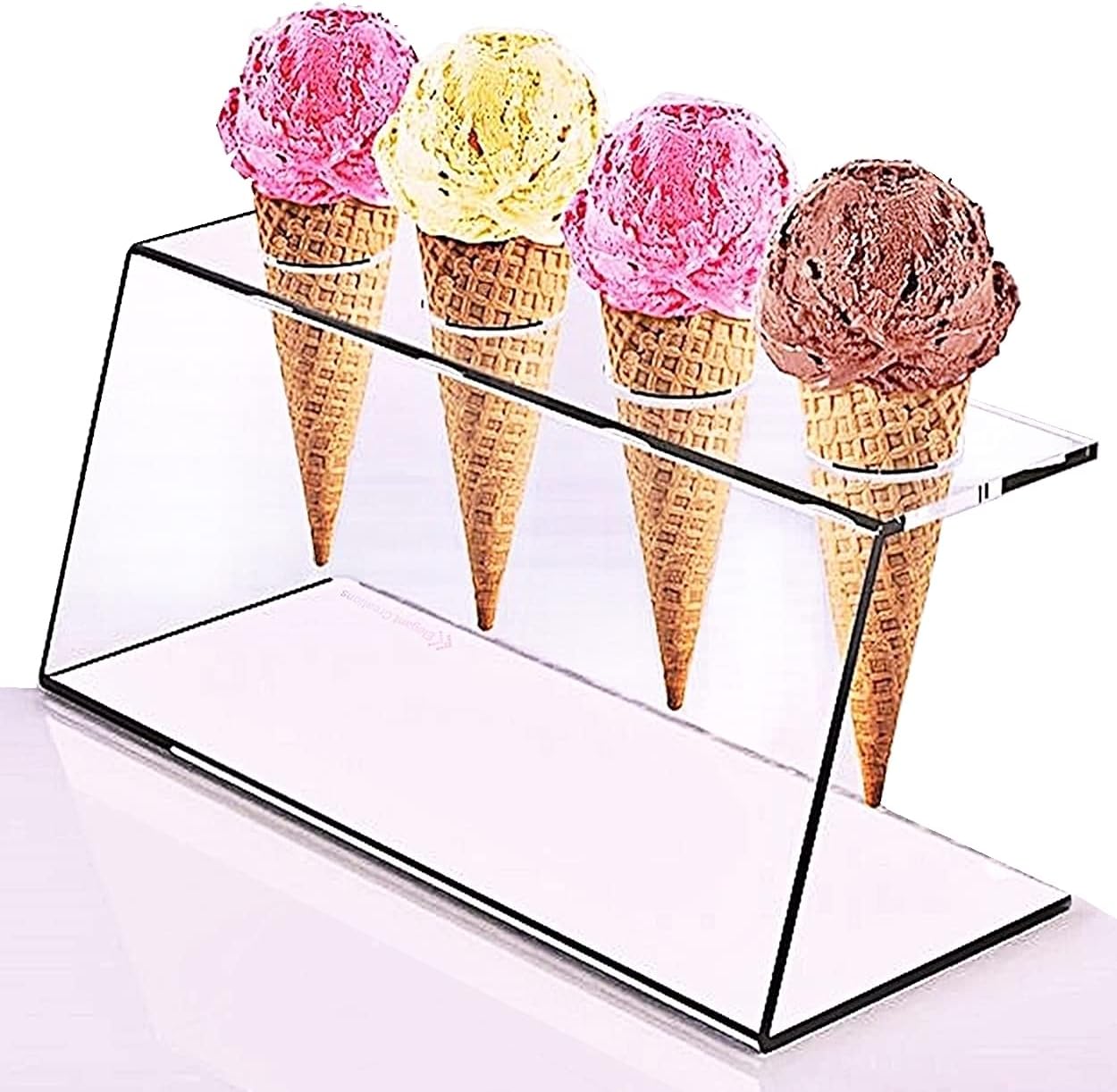 Elegant Creations 4 Holes Ice Cream Cone Holder Stand