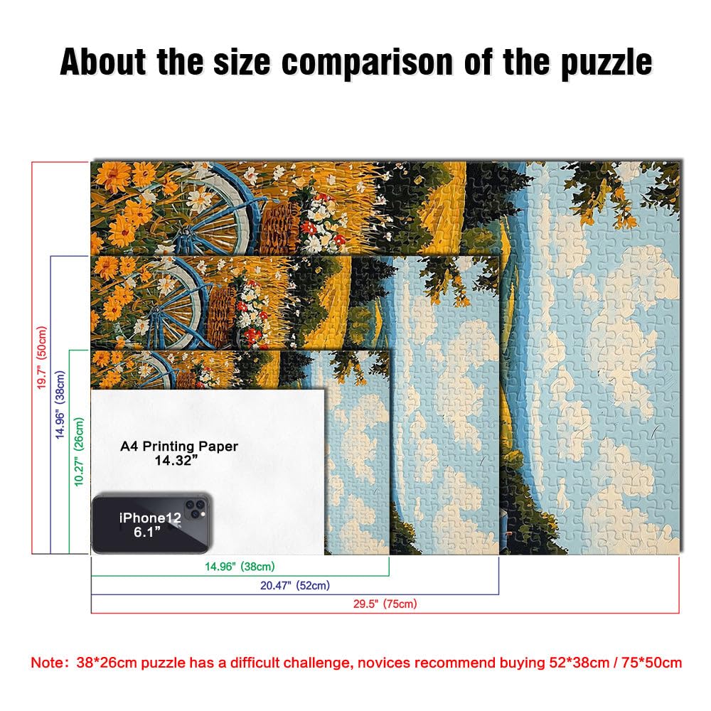 Puzzle da 2000 pezzi per adulti e adolescenti Fuga nella campagna dorata Fatto di carta，da 14 anni in su Difficile da completare ma divertente e umoristico Regalo di compleanno di Natale。