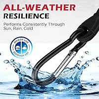 Vista 6 de 5 cuerdas elásticas de 24 pulgadas con ganchos de mosquetón, correas elásticas de goma resistentes, cuerda elástica con clips de mosquetón