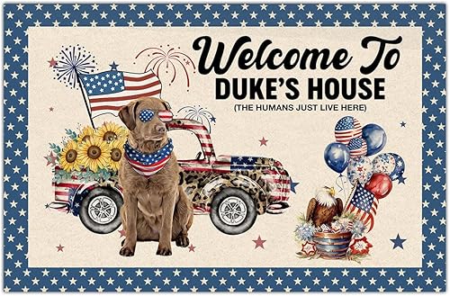 KOBALO Tapete patriótico personalizado para Chesapeake Bay Retriever mascota, perro, abuela, papá, mamá, papá, amigos, colegas, cumpleaños, 4 de KOBALO Tapete patriótico personalizado para Chesapeake Bay Retriever mascota, perro, abuela, papá, mamá, papá, amigos, colegas, cumpleaños, 4 de
