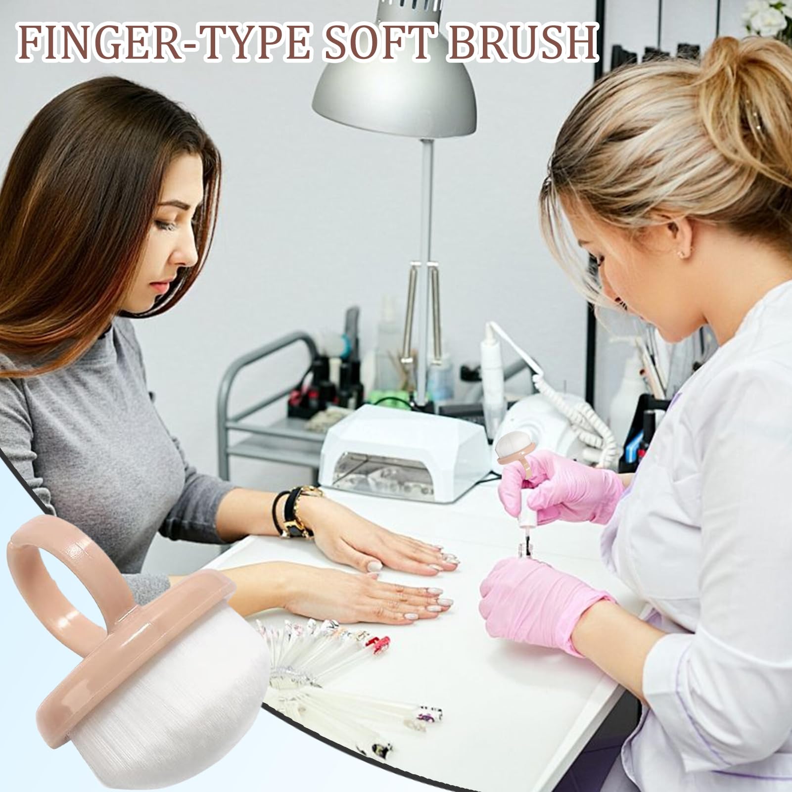 Szczotka Do Pyłu Paznokci Z Pierścionkiem Przygotowania Manicure I Usuwania | Miękkie Akcesorium Do Manicure W Domu, Salonie I Podróży