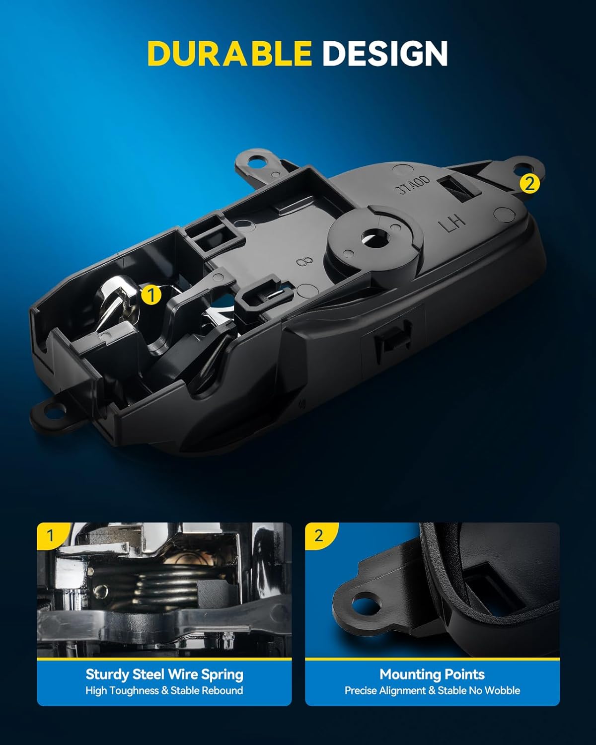 PHILTOP Interior ABS Door Handle Front Rear Driver Passenger 4Pcs for 2013-2018 Nisan Altima/Pathfinder/Murano/Maxima/Titan/Armada/Titan XD; Replaces#806703TA0D 806703TA0A 806713TA0D 806713TA0A