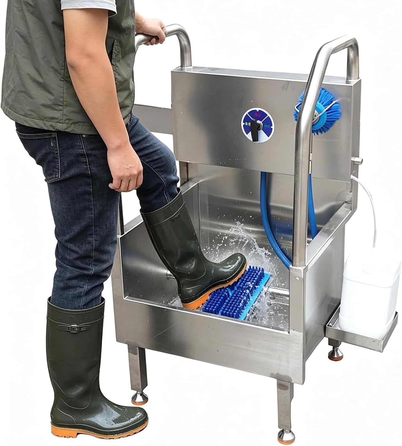 Spazzola Raschiante Per Scarpe In Acciaio Inossidabile, Lavascarpe Per Allevamenti, Foro Per Spruzzare Acqua Integrato, Spazzola Per Scarpe Da Pioggia, Lavatrice Per Scarpe Da Esterno, Per Fango,