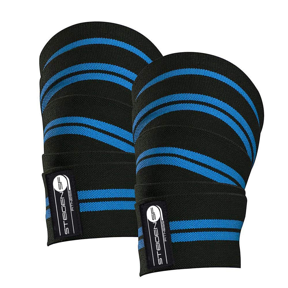 Knee WRAP Knee Support for Gym Length 2 Meters (78 inches) and Width 75 mm- Pack of 2 (Blue/Black) by STEIGEN FITNESS-SF (B081T4YTV9) Amazon Price History, Amazon Price Tracker