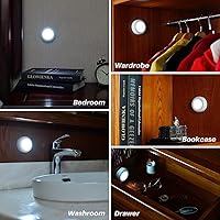 Vista 7 de STAR-SPANGLED Paquete de 6 luces con sensor de movimiento de 2.8 pulgadas para interiores, funciona con pilas AAA, luz LED para pegar en escaleras