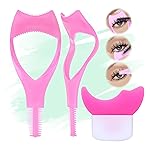 3 in 1 Mascara Shield 2Pcs Lash Tools Mascara Shield Applicator Guard Lash Buddy Silicone Eyeliner Stencils Beginners Friendly Makup Tool by JIMIRE (Plum)