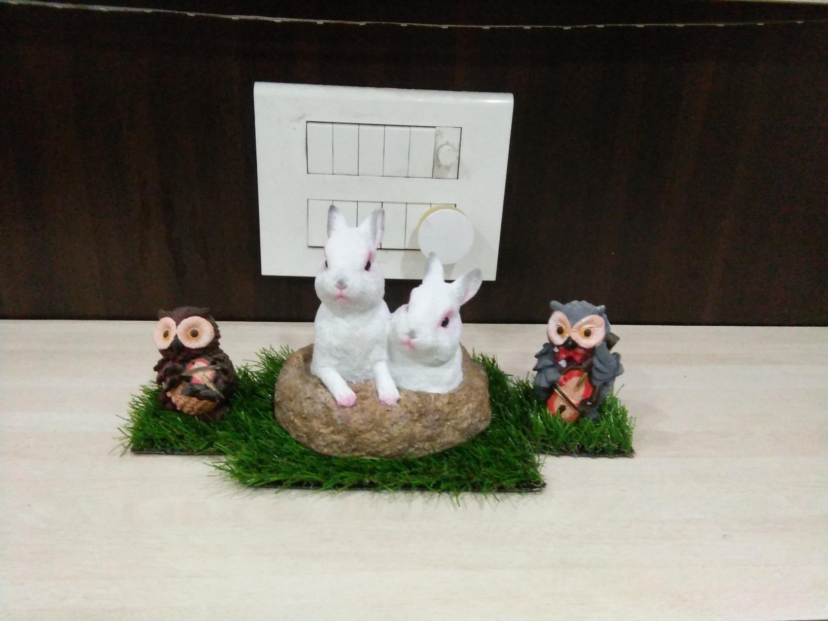 Wonderland resin Rabbit Figurine, 6.1x5x6 inch, Multicolour : Amazon.in ...