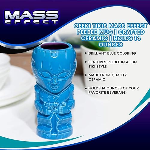Miniatura 7 de Mass Effect Geeki Tikis Peebee - Taza de cerámica hecha a mano, capacidad para 14 onzas