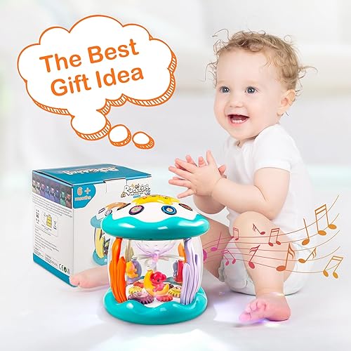 Miniatura 7 de MFEESYOB Juguetes para bebés de 6 a 12 meses, juguetes musicales giratorios para bebés de 6 a 12 meses, juguetes de aprendizaje para niños pequeños