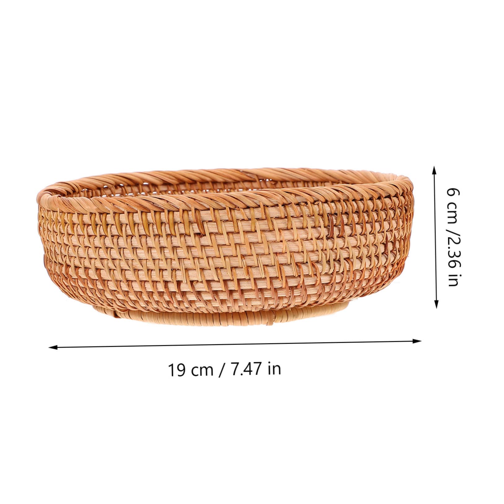ROMISBABA 1Pc Rattan Fruit Basket Durable Woven Storage Basket for Home Kitchen Rustic Design for Organizing Fruits Bread Decorative Items Nature Material