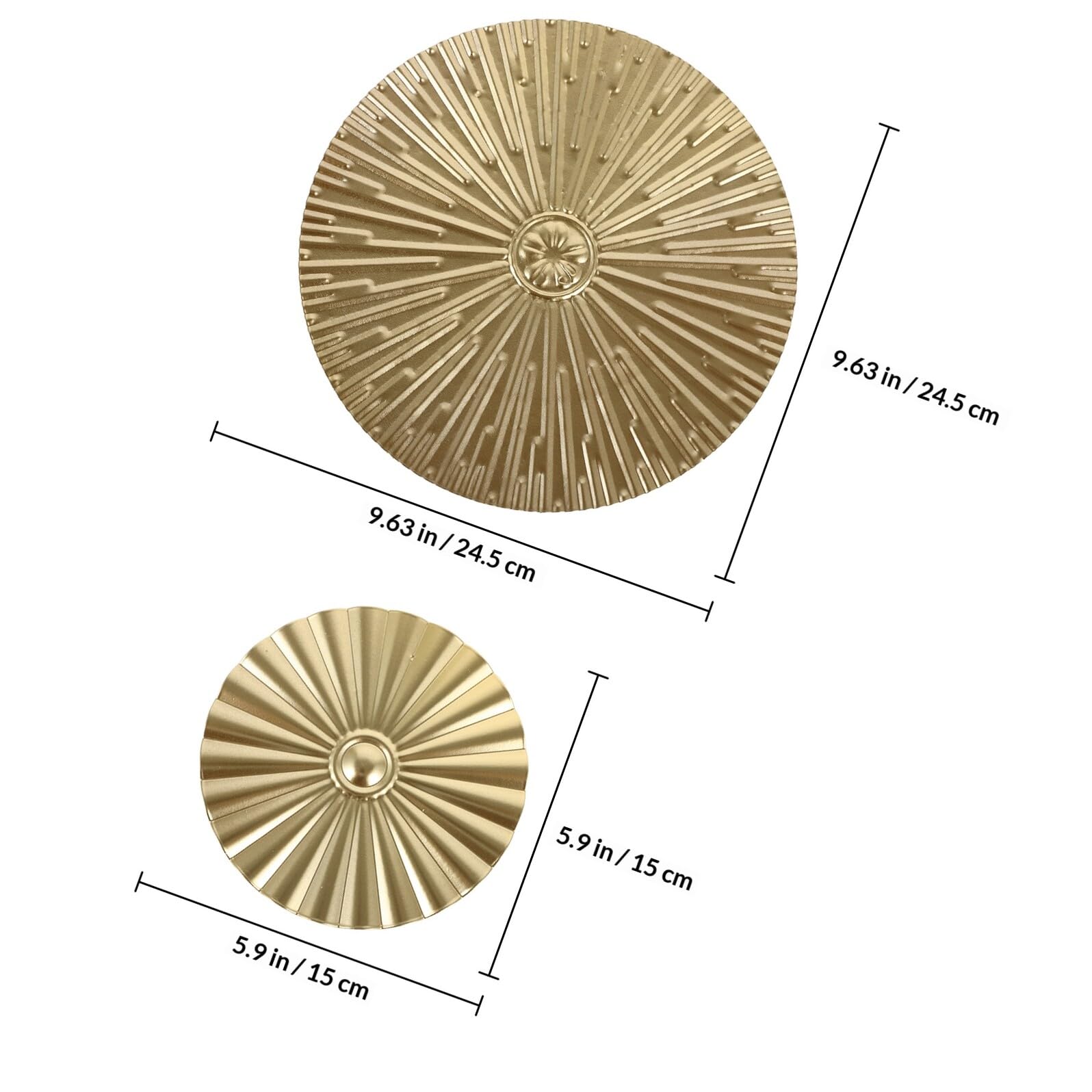 Luxshiny Decorazione da Parete in Metallo Dorato Motivo Circolare, Scultura Murale Resistente per Soggiorno, Bagno e Camera da Letto, Set da 1 Pezzo per Arredamento Casa e Ufficio