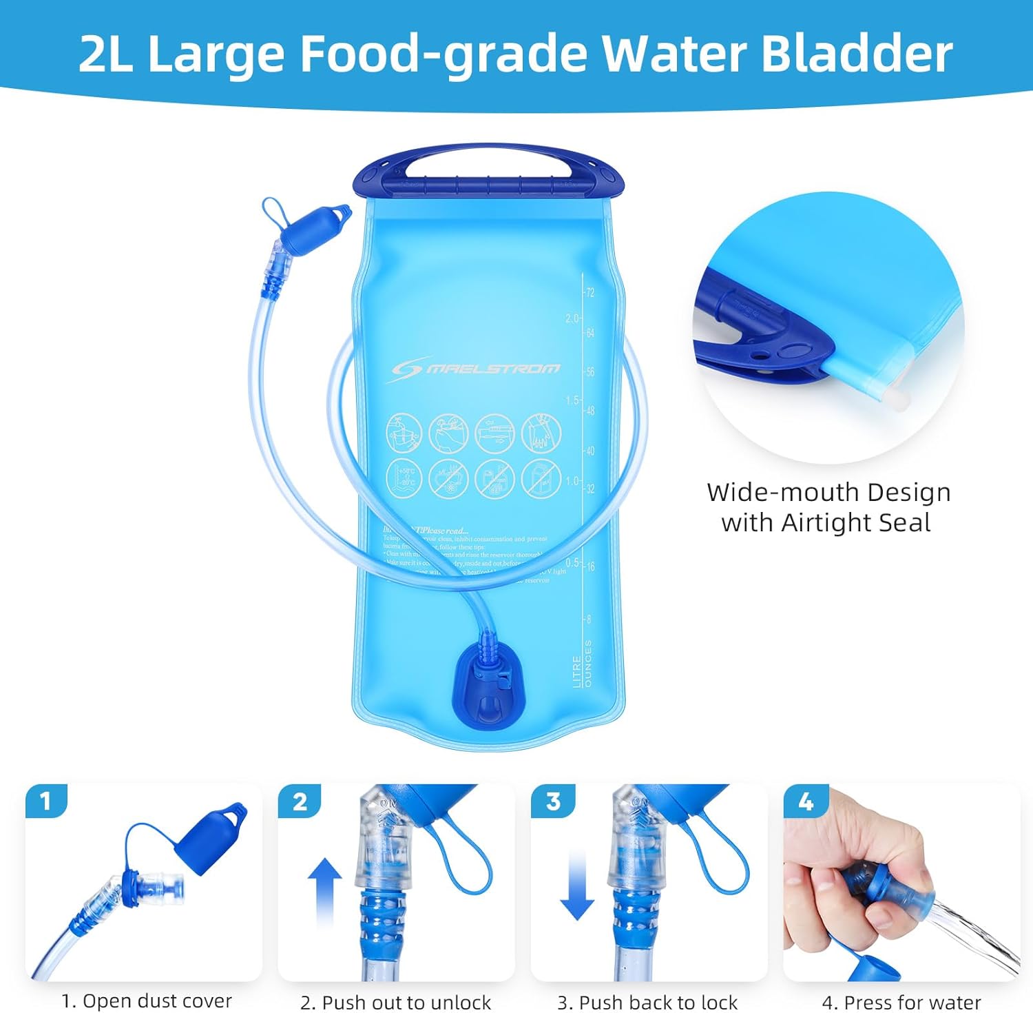 Maelstorm Hydration Backpack with 2L Water Bladder,Tactical Molle Water Backpack for Men Women,Hydration Pack for Hiking,Running,Cycling and Climbing