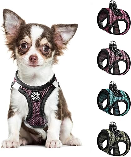 Miniatura 9 de Arnés de verano para mascotas, arnés ajustable sin tirones para perros, chaleco de malla para climas cálidos, fácil de poner, para perros pequeños y