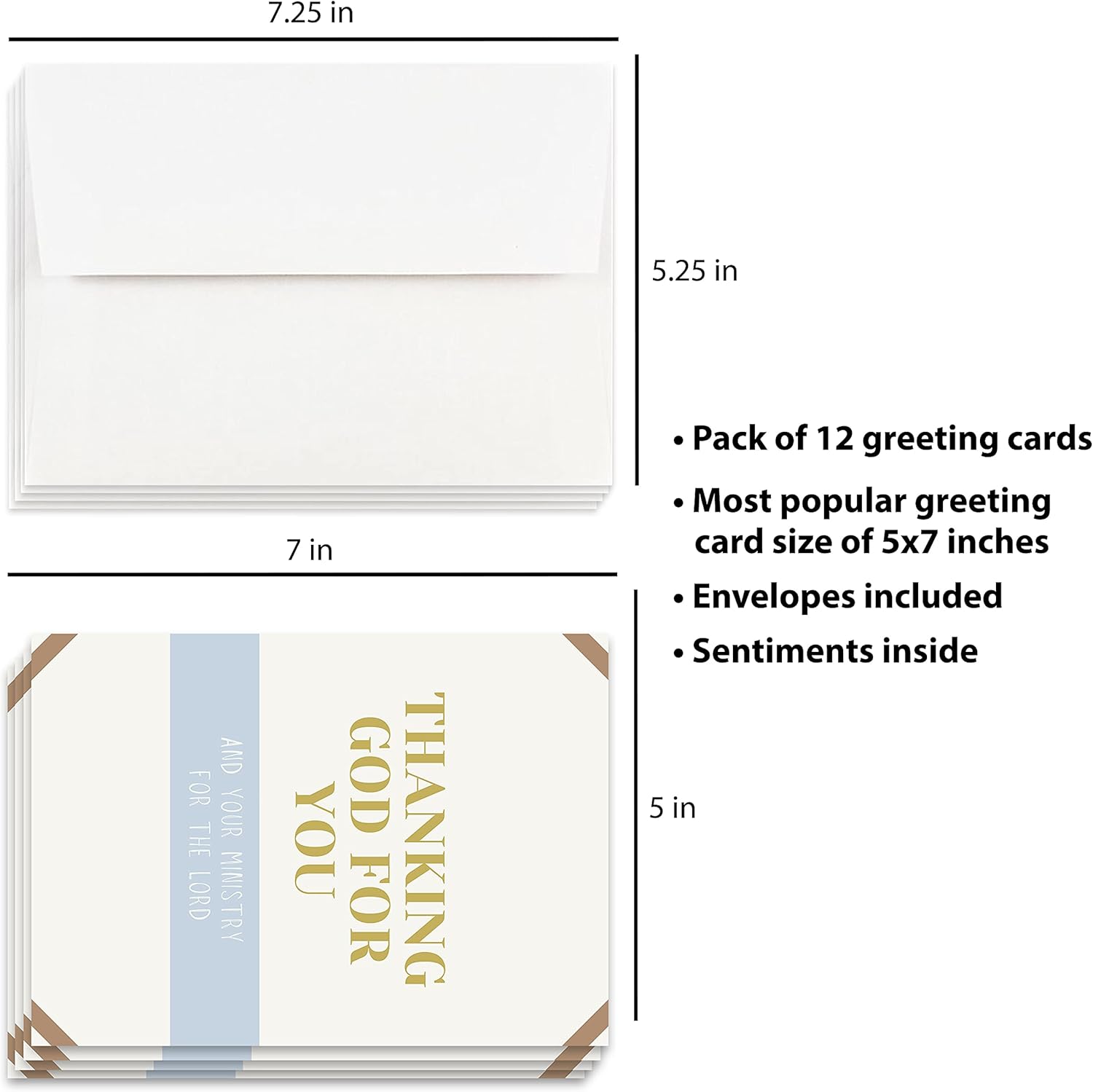 Simply Uncaged Christian Gifts Ministry Appreciation Card for Pastor, Minister, Church Staff, Volunteers, Ministry Appreciation Gift Card for Ministers (Pack of 12)