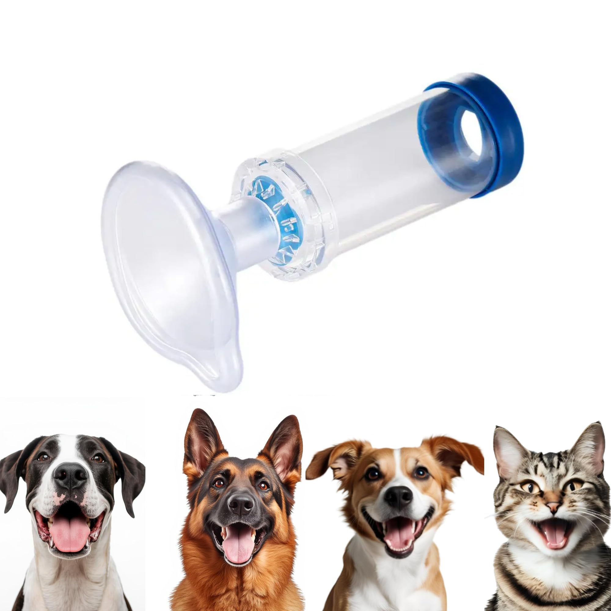 Pet Inhaler Spacer with Three Face Mask, Breathing Chamber for Dogs and Cats, Dog and Cat Inhaler Spacer, Comfortable Face Mask (for Cats &amp; Dogs Small Large XL)