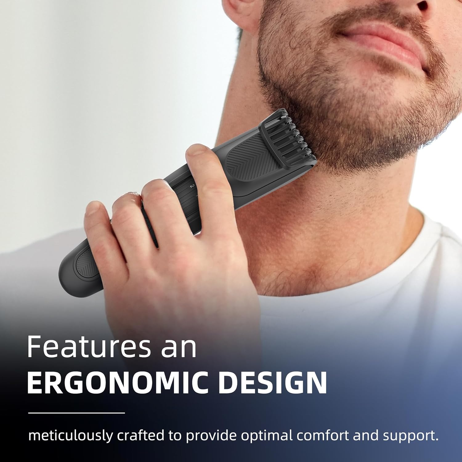 Man using VIKICON G-264L Beard Trimmer on his beard