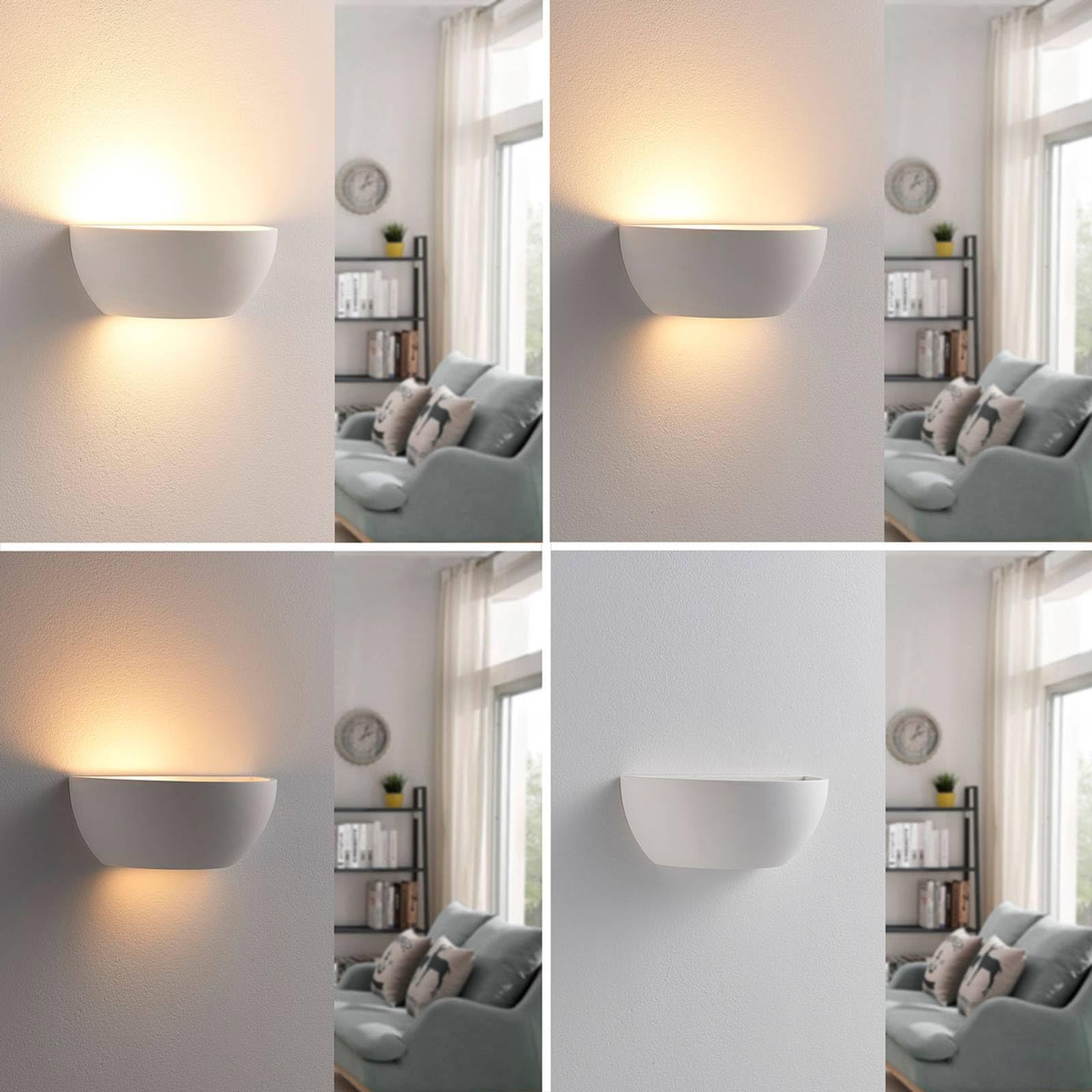 Lindby Applique dimmerabile (Moderno) colore Bianco, in Argilla ad es. Soggiorno & Sala da pranzo applique