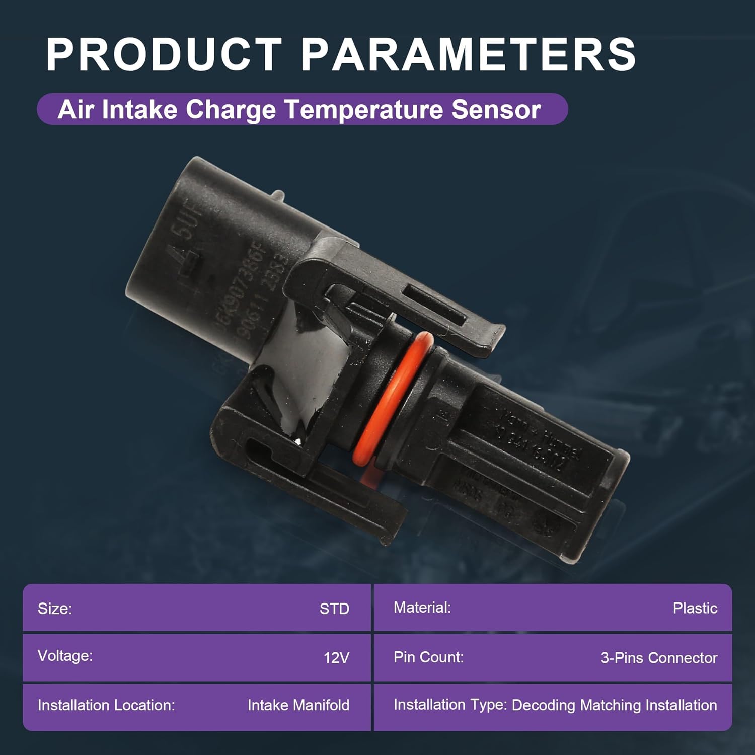 Air Intake Charge Temperature Sensor 06K907386D Replacement for Audi VW Beetle Golf Cabriolet Jetta Passat Polo Arteon Scirocco Tiguan Touran Touareg 4Motion Teramont Skoda Seat