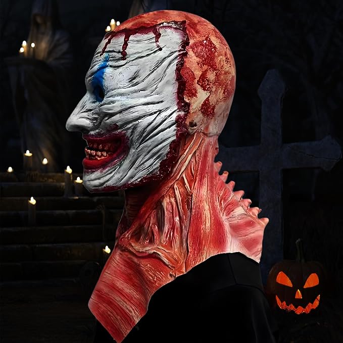 Máscara de calavera de payaso doble escalofriante para Halloween miniatura 4