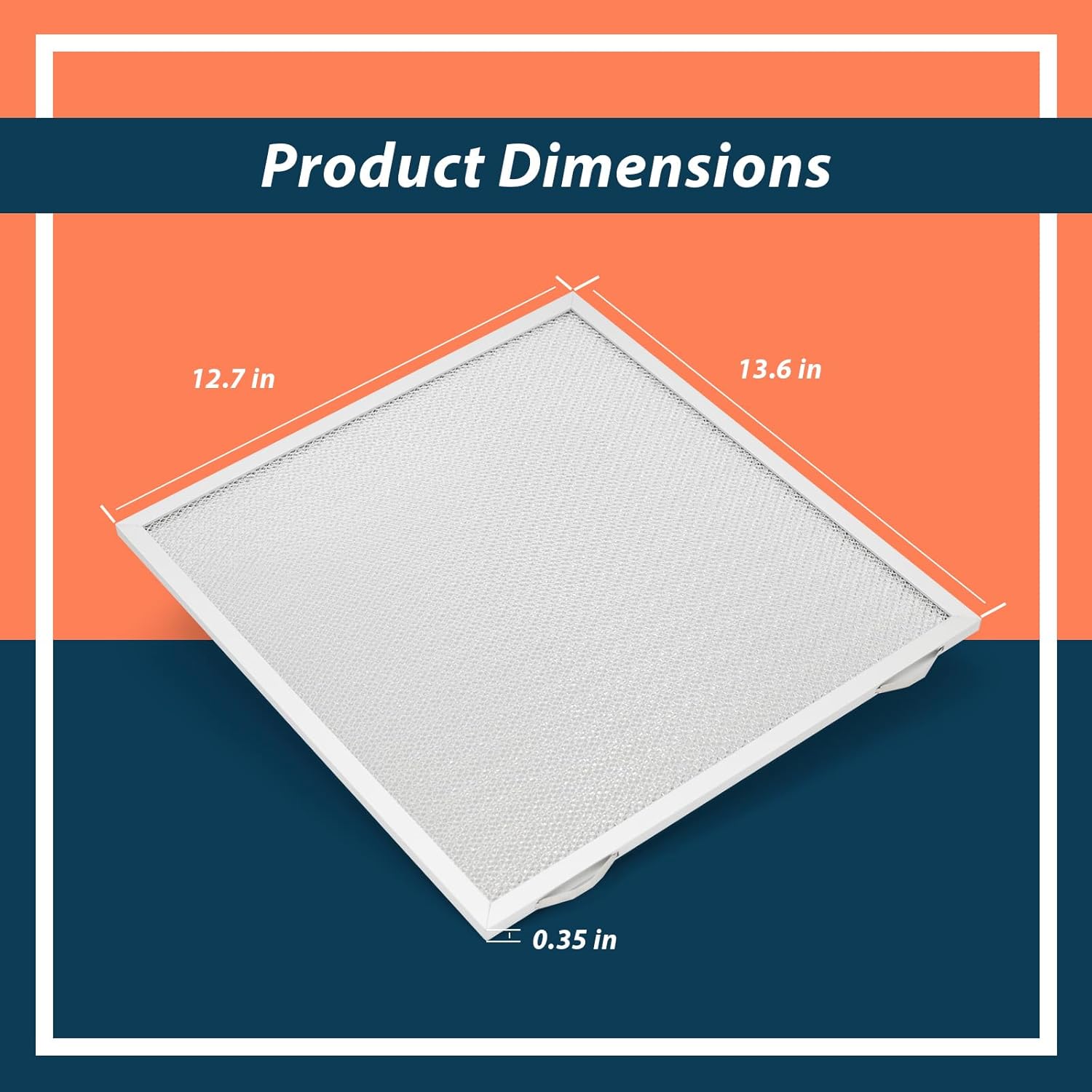 2 Packs S99010436 12.84 x 13.69 x 0.38 In Range Hood Grease Filter Replacement for Broan for Nutone AHSA130 BKSA130 TEN130 TEN136 Series Replace 99010436 BKSA130WW Aluminum Washable Parts