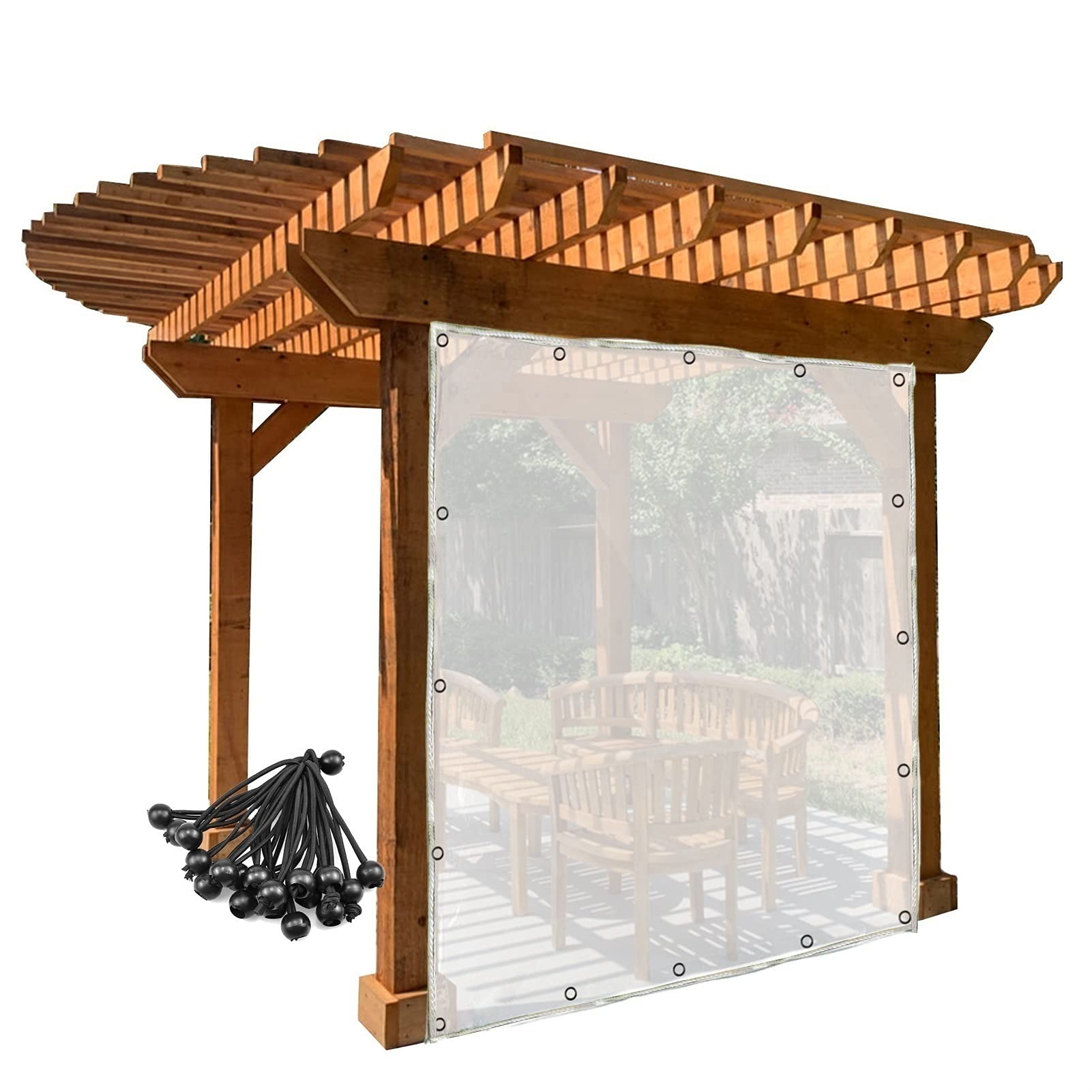 Strapazierfähige, wasserdichte Outdoor-Plane, staubdichter Regenschutz mit Ösen, individuelle Größe, 1,2 x 2 m, ideal für Pavillon, Terrasse, Gartenüberdachung