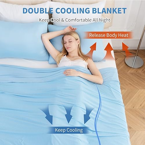 Miniatura 3 de Auemtyn Manta refrescante de doble cara de tamaño King para personas que duermen con calor Q-Max japonés  0.5 Arc-Chill fibra de enfriamiento,