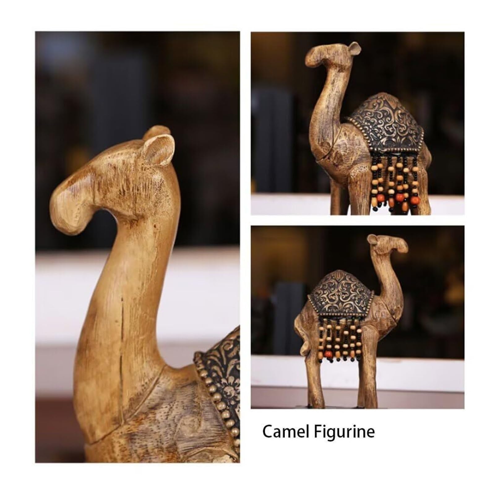 Regalos de cumpleaños Estatua de Resina, Figura Camello, 4,92x2,48x8,66 Pulgadas, Adorno Figuras Animales del Desierto Esculturas y decoración para el hogar(M)