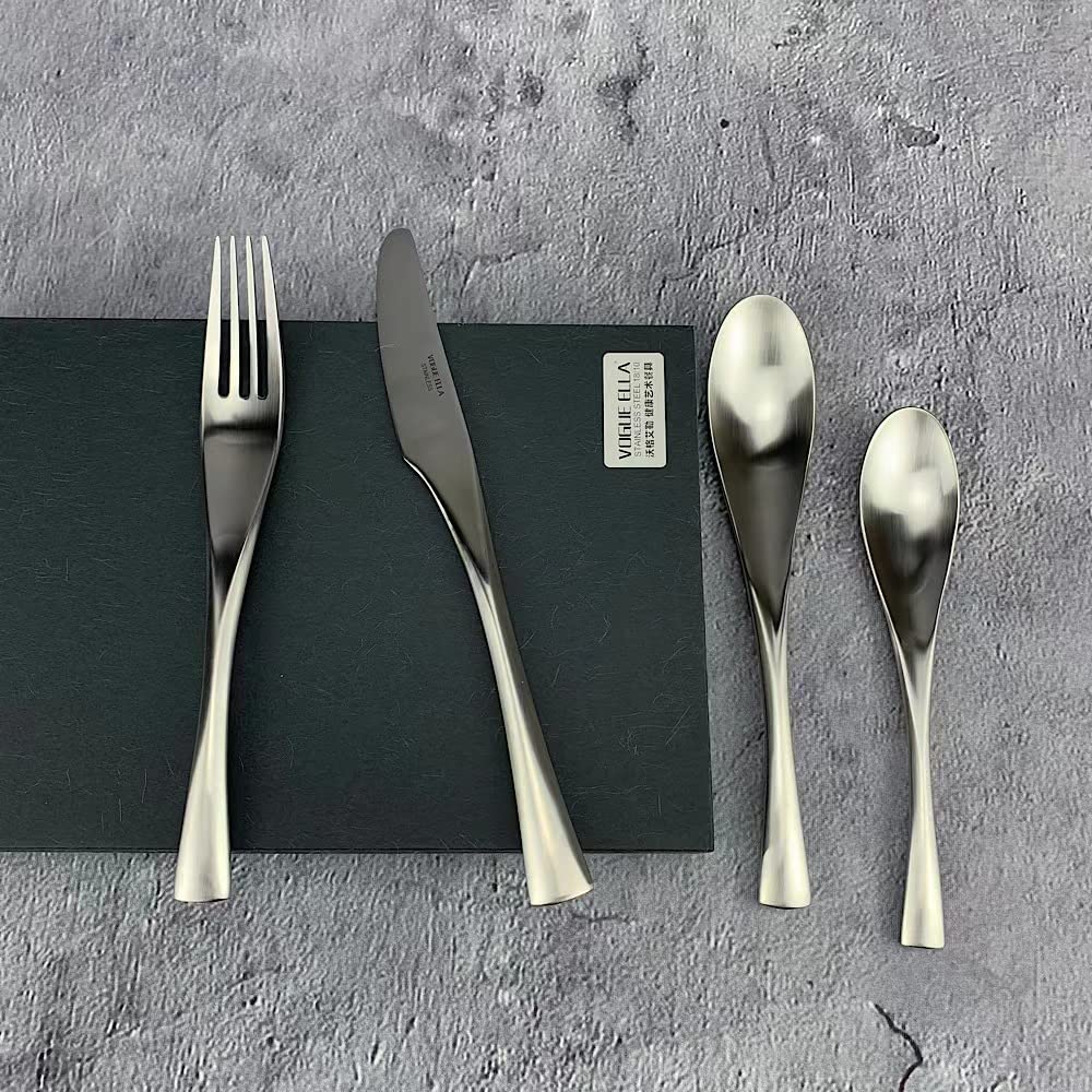 Besteck Set, Besteckset 12 Personen.Luxus-Besteck-Sets, Spiegelpoliertes Besteckset，Spülmaschinenfest, Elegantes Tafelbesteck für Home/Wichtige Abendessen (12 Satz mit 48 Stück) TZG148