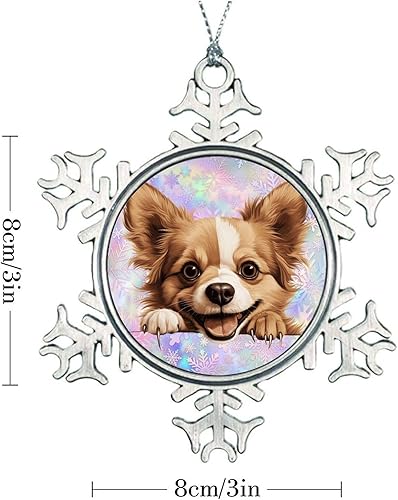 Miniatura 6 de CowkissSign Russian Toy Christmas Ornaments for Tree Russian Toy Cute Funny Peeking Dog Puppy Funny Christmas Hanging Decor Dog Lover Gift Snowflake