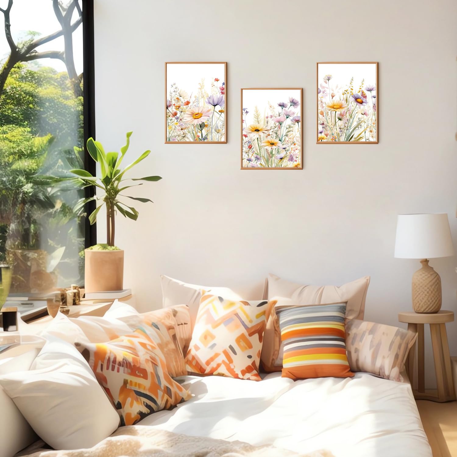 Dazzlewall 3Pcs Wildflower Wall Art Modern Floral Prints - Image 3