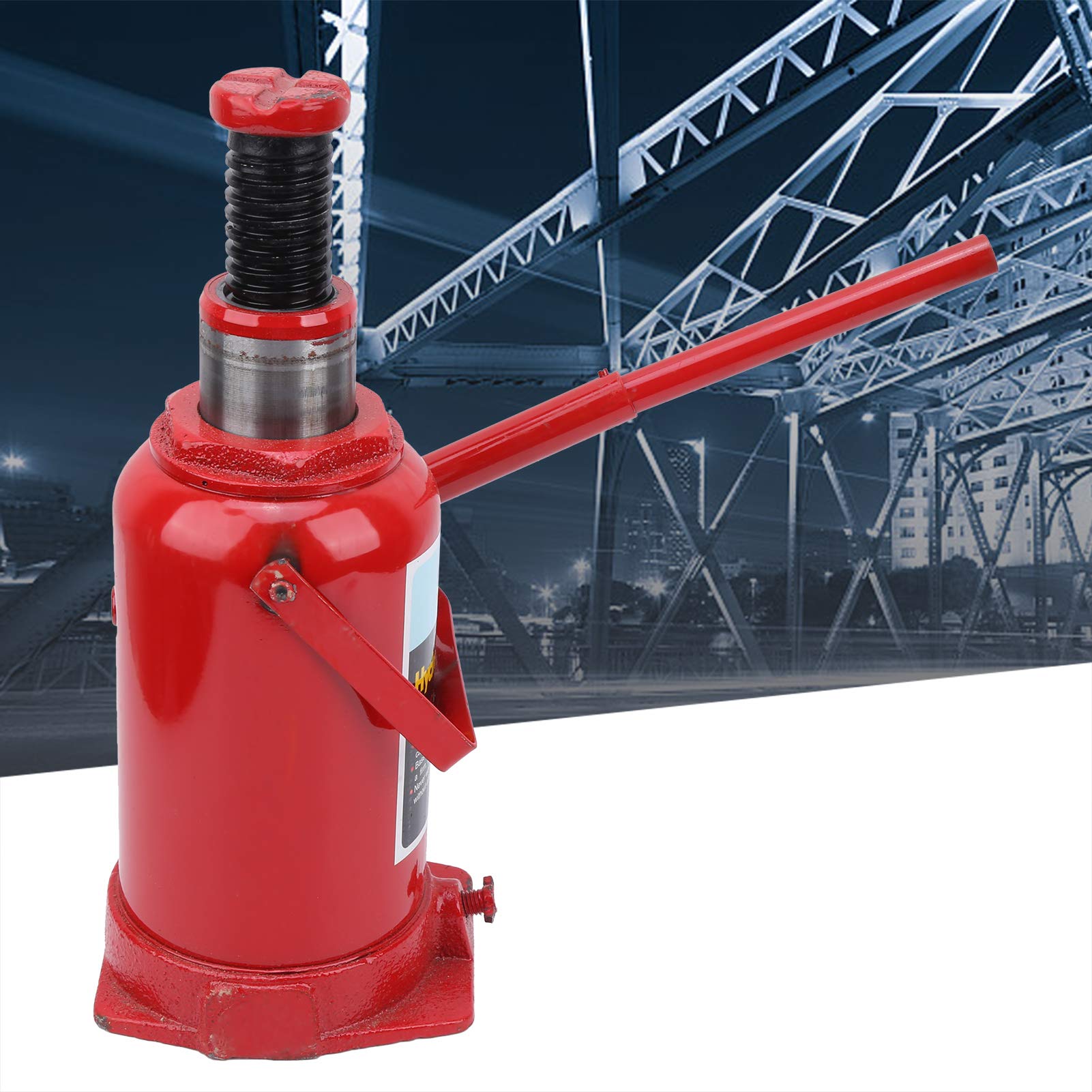 CHICIRIS Hydrauliczny Podnośnik do Butelek o Udźwigu 32 Ton, Wytrzymała Konstrukcja Stalowa z antypoślizgową górą i powiększoną podstawą do zastosowań Przemysłowych w Budownictwie
